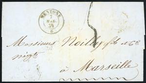 MONACO 1854 - Lettera non affrancata da ... 