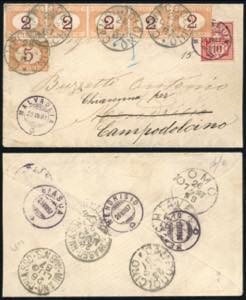 SVIZZERA/ITALIA 1887 - Redirected with ... 