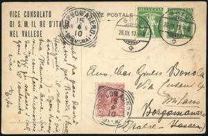 SVIZZERA/ITALIA 1910 - Redirected with ... 