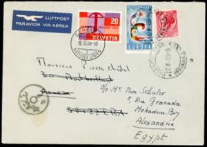 SVIZZERA/ITALIA/EGITTO 1958 - Redirected ... 