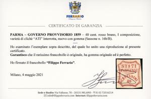 1859 - 40 cent. rosso bruno, I ... 