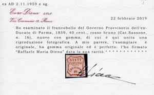 1859 - 40 cent. rosso bruno, I ... 