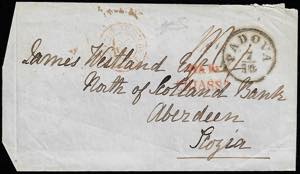 1854 - Fronte di lettera con bollo di arrivo ... 