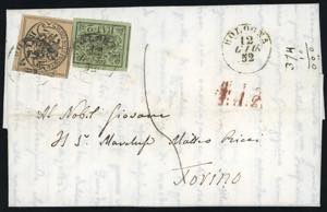 1852 - 3 baj bistro arancio, otto filetti, 2 ... 