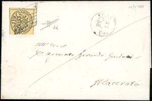 1858 - 3 baj giallo paglia (4d), perfetto, ... 