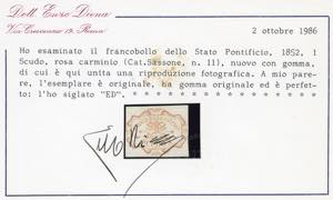 1852 - 1 scudo rosa carminio (11), ... 