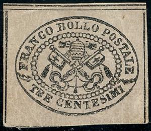 1867 - 3 cent. grigio rosa (14), nuovo, ... 