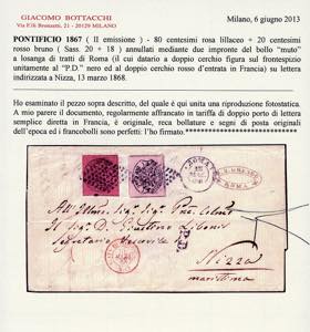 1868 - 80 cent. e 20 cent., non ... 