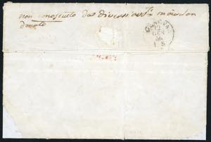 1856 - 5 baj rosa, falso per posta ... 