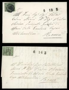 ROMA - FRASCATI - Due lettere affrancate con ... 