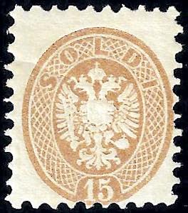 1864 - 15 soldi bruno, dent. 9 1/2 (45), ... 