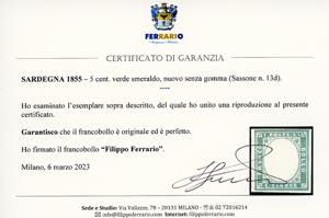 1855 - 5 cent. verde smeraldo ... 