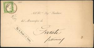 1858 - 5 cent. verde giallo olivastro ... 