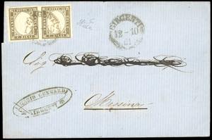 1861 - 10 cent. grigio olivastro scuro ... 