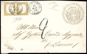 1862 - 10 cent. oliva chiaro (14Db), coppia, ... 