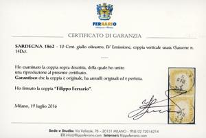 1862 - 10 cent. giallo olivastro ... 