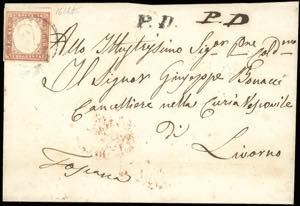 1857 - 40 cent. vermiglio tenue (16), ben ... 