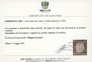 1861 - 3 lire rame vivo (18A), ... 