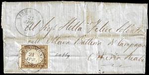 1858 - 10 cent. terra dombra (14) ... 