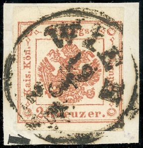1859 - 2 kr. vermiglio (3), perfetto, usato ... 