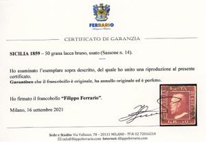 1859 - 50 grana lacca bruno (14), ... 