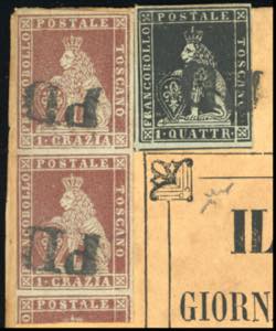 1851 - 1 quattrino nero, 1 crazia ... 