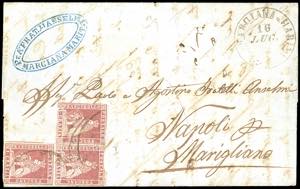 1856 - 1 crazia carminio chiaro su grigio ... 