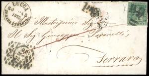 1855 - 4 crazie verde su grigio (6), tre ... 