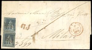 1855 - 6 crazie grigio scuro su grigio (7f), ... 