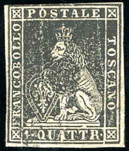1857 - 1 quattrino nero, II emissione, ... 