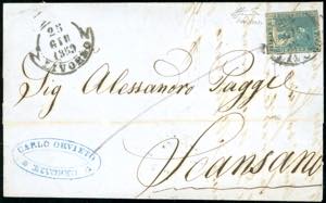 1859 - 2 crazie azzurro grigio verdastro, II ... 