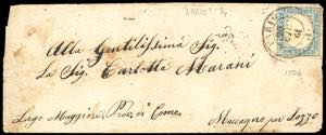 1861 - LARIO, punti 7 - 20 cent., stampa ... 