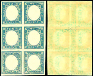 1861 - 20 cent. indaco, non emesso (3b), ... 