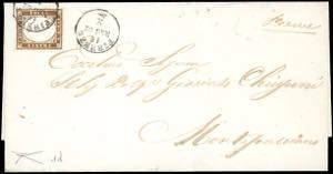 1862 - 10 cent. bruno scuro (1d), perfetto, ... 