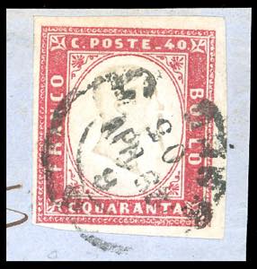 1863 - 40 cent. rosa (3d), ... 