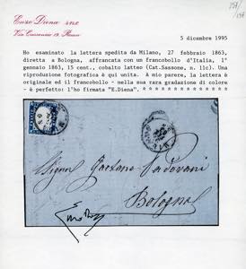 1863 - 15 cent. cobalto latteo ... 