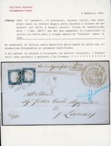 1863 - 15 cent. celeste latteo ... 