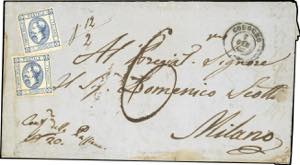 1864 - 15 cent. Litografico, II tipo, due ... 