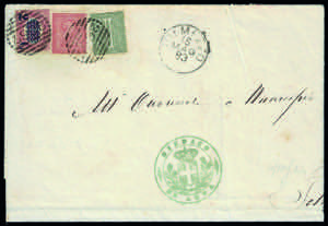 1883 - 1 cent. e 2 cent. De La Rue, tiratura ... 