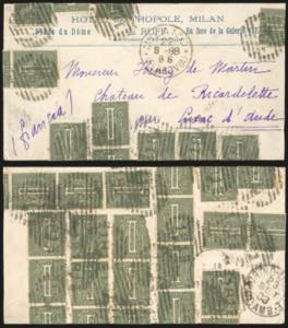 1888 - 1 cent. De La Rue, tiratura di Torino ... 