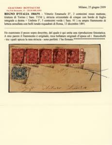 1891 - 2 cent. De La Rue, tiratura ... 