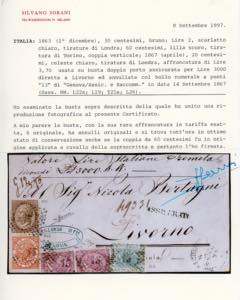 1867 - 2 lire e 30 cent. De La ... 