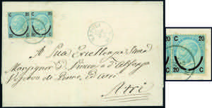 1865 - 20 cent. su 15 cent. Ferro di ... 