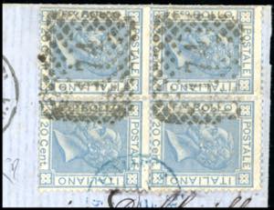 1868 - 20 cent. azzurro lillaceo ... 