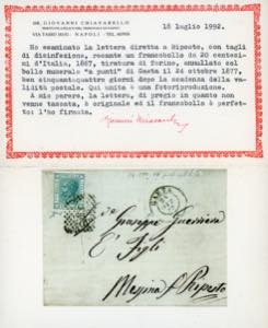 1877 - 20 cent. azzurro, tiratura ... 