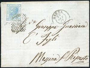 1877 - 20 cent. azzurro, tiratura di Torino ... 