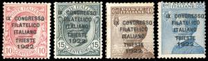 1922 - Congresso Filatelico, serie completa ... 