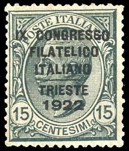 1922 - 15 cent. Congresso Filatelico (124), ... 