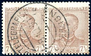 1928 - 7 1/2 cent. Parmeggiani (224), coppia ... 