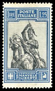 1928 - 1,25 lire Emanuele Filiberto, dent. ... 